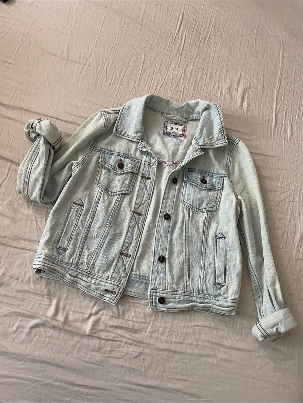 Forever 21 Light Wash Blue Denim Jacket